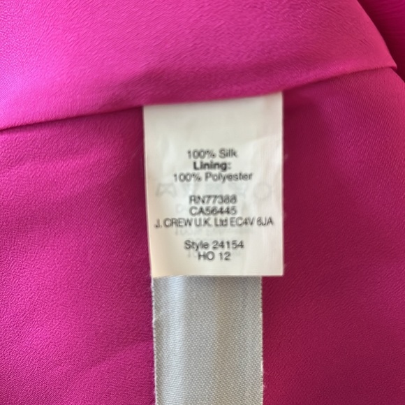 NWOT J Crew 100% silk fuscia pink sleeveless pleated ruffle round neck blouse - Picture 8 of 9